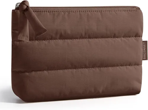 Miniatura 33 de BAGSMART Pequeña bolsa de maquillaje, neceser portátil esponjoso con cierre de cremallera con encanto, organizador de viaje resistente al agua