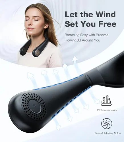 Miniatura 6 de TORRAS COOLiFY Air2024 - Aire acondicionado de cuello actualizado, ventilador de cuello portátil ultraligero recargable, dispositivo de enfriamiento