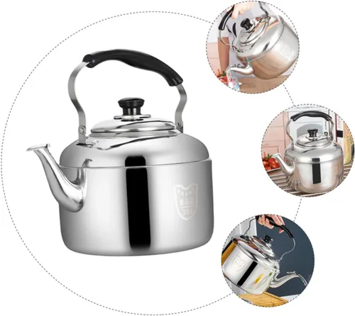 Miniatura 9 de Luxshiny Hervidor de té silbante de acero inoxidable, caldera de agua de 6 L, tetera de gran capacidad con mango antiquemaduras para el hogar