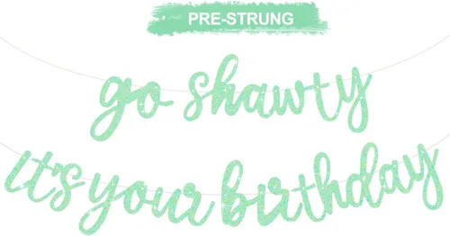 Miniatura 26 de BEISHIDA Cartel con texto en inglés «Go Shawty It's Your Birthday» con texto en inglés «No DIY Hip Hop» con tema de feliz cumpleaños, cartel de Rojo