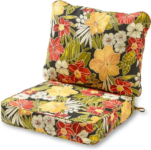 Miniatura 35 de Greendale Home Fashions Juego de cojines de asiento profundo para exterior de 2 piezas, Adobe Ártico