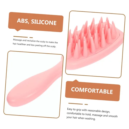 Miniatura 9 de Cepillo de silicona para lavar el cabello con asa, peine para caspa, cepillo para champú para el cabello, cepillo exfoliante para limpieza