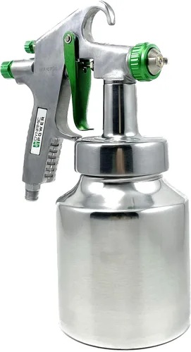 Miniatura 2 de DYNAMIC POWER Pistola pulverizadora de aire de acero inoxidable con boquillas de 0.071 in/0.087 in - Taza de 1000 CC, 45 PSI, perfecta para pintura