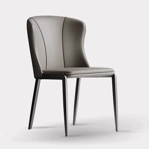 Miniatura 17 de Juego de sillas de comedor de 1/2/4, sillas laterales de cocina tapizadas de cuero, silla de comedor con patas de metal, silla de negociación sin