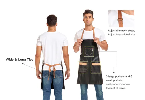 Miniatura 4 de PERFEHAIR Delantal de peluquero duradero para estilistas – impermeable y suave, con 3 bolsillos útiles – perfecto para salón, cosmetología y aseo
