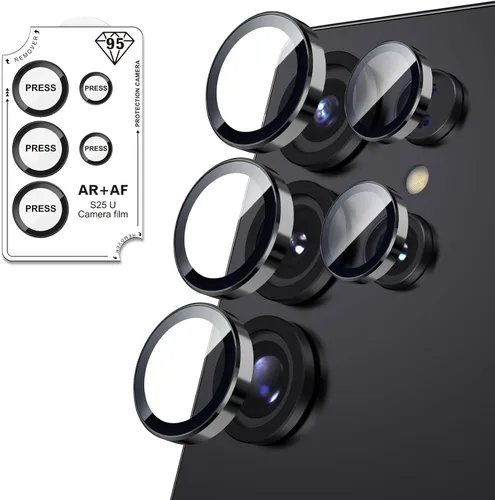 Miniatura 15 de Bling - Protector de lente de cámara para Samsung Galaxy S22 Ultra solamente, cubierta de anillo de lente de ajuste completo con película de Negro