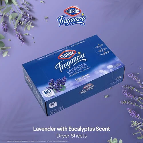 Miniatura 2 de Clorox Fraganzia - Hojas de secado de tela suavizantes que reducen las arrugas, antiestática, ropa de gran olor, suaviza las telas, lavanda