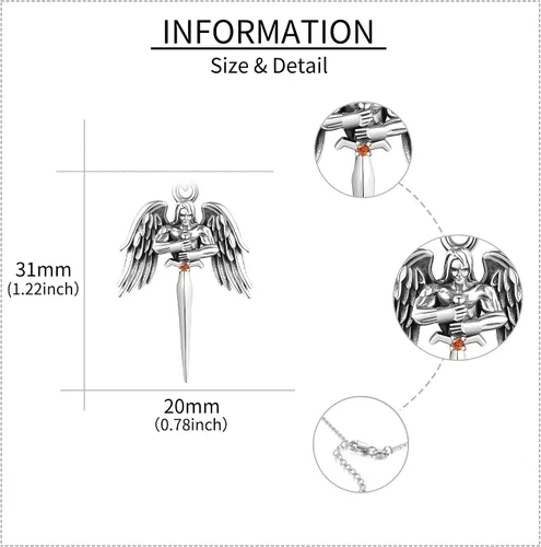 Miniatura 3 de EXRANQO AnkhEye of HorusSt MichaelPeace Sign Necklace 925 Sterling Silver Egyptian Protection Necklace Jewelry Gifts for Women Men