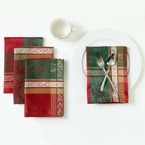 Miniatura 10 de Benson Mills Mantel de tela tejida teñida con hilo pesado, para entretenimiento navideño, invierno y Navidad