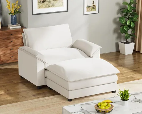 Miniatura 29 de Homall Sofá Seccional Modular de 80", Sofá Biplaza con Cojín de Doble Capa, Combinación DIY de Chenille Profundo Sofá Nube de 2 Asientos para Sala