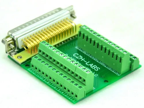 Miniatura 2 de Placa de ruptura delgada de ángulo recto D'sub Header, módulo del conector DSUB del bloque de terminales (DB50 macho)