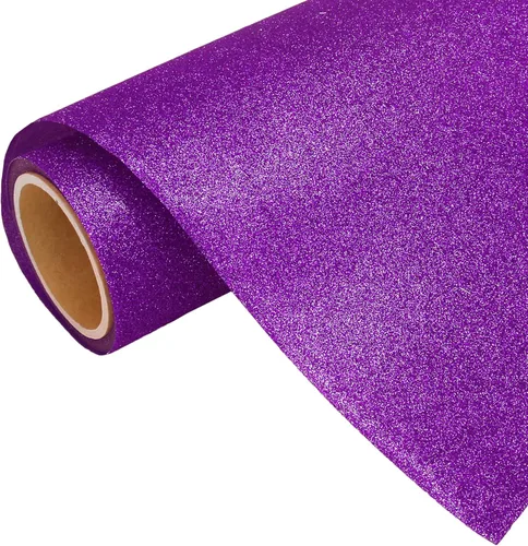 Miniatura 38 de Rollo de película de vinilo de transferencia de calor Threadart Glitter Blue de 3 yardas x 20 pulgadas HTV Colores con purpurina Compatible