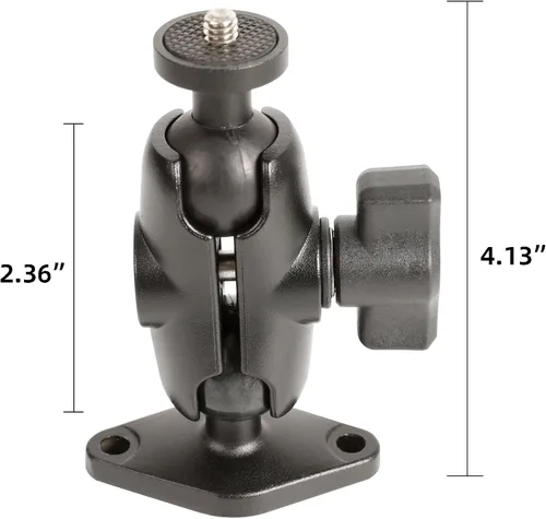 Miniatura 3 de xik Soporte de montaje para cámara: base rómbica de bola de 1 pulgada, rosca de 1/4 "-20 - Compatible con cámara de seguridad Logitech, DSLR, CCTV