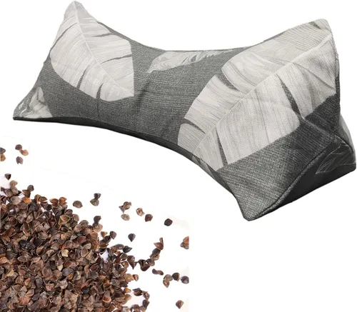 Miniatura 9 de Almohadas de trigo sarraceno para dormir, almohada de trigo sarraceno, almohada cervical lumbar, almohada redonda terapéutica para durmientes, dolor