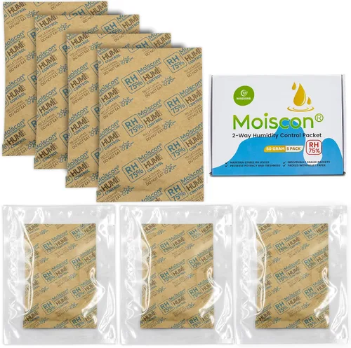 Miniatura 12 de Wisesorb Paquetes de control de humedad bidireccionales 49% para guitarras e instrumentos de madera - Absorbentes de humedad de 70g