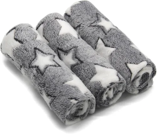 Miniatura 9 de 1 paquete de 3 mantas para cachorros, súper suaves y cálidas, tapete gris para dormir con bonito estampado de vellón esponjoso, manta de franela