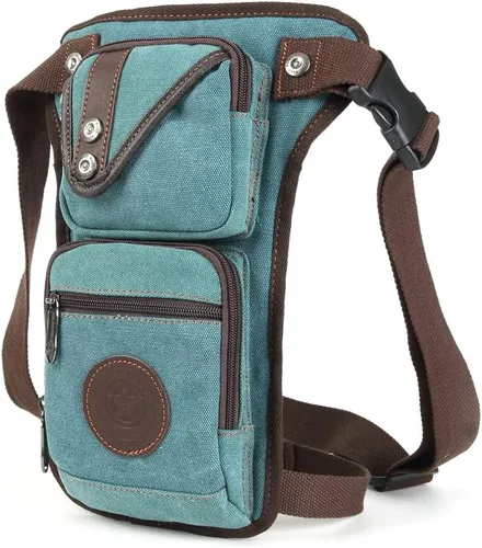 Miniatura 2 de Riñonera de lona para motocicleta para hombres y mujeres, para viajes al aire libre, deportes, ciclismo, equitación, senderismo, camping, pesca