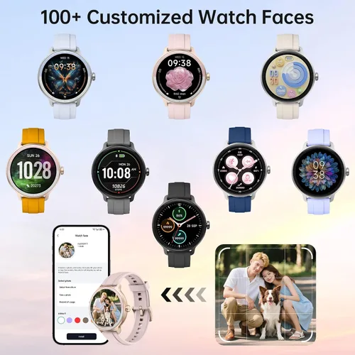 Miniatura 7 de Reloj inteligente para hombres y mujeres (respuesta/hacer llamadas), reloj inteligente con voz AI integrada, rastreador de fitness HD de 1.27