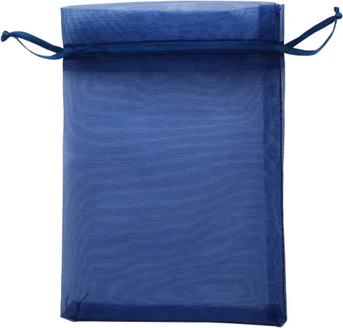 Miniatura 8 de 50 bolsas para envolver regalo de 5 x 7 pulgadas, tela de tul transparente de organza, bolsa de cordón blanco para baby shower, fiesta