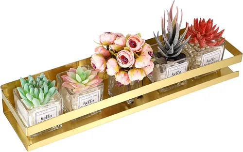 Miniatura 5 de OwnMy Estante de ducha dorado de 16 pulgadas de acero inoxidable, estante de ducha de baño, cesta de ducha, cesta de ducha de metal a prueba
