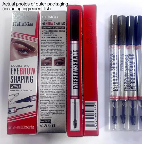 Miniatura 8 de Hilibrand 9705 - Lápiz de cejas y gel de cejas de doble punta 2 en 1, impermeable, resistente al sudor, de larga duración, 2# marrón oscuro