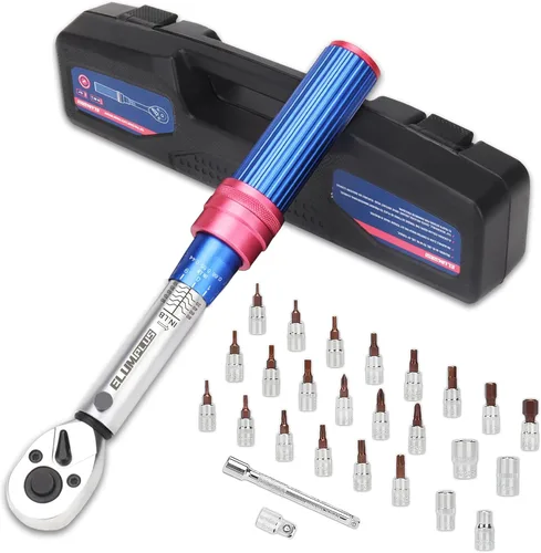Miniatura 9 de Llave dinamométrica para bicicleta, 1/4, 10-90 IN.LB (1.1-10.1NM), llave dinamométrica de clic para bicicleta de carretera y montaña, estuche