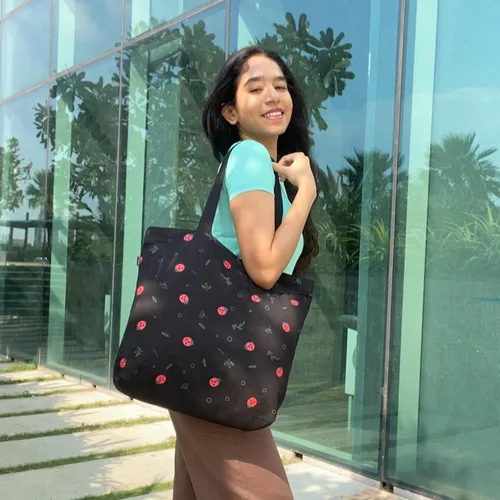 Miniatura 170 de Ecoright Bolsa de lona estética para mujer, bolsa grande con cremallera y bolsillo, bolsa de mano para mujer, para yoga, trabajo, playa