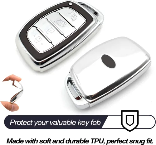 Miniatura 3 de MECHCOS Compatible con Hyundai Elantra Ioniq Sonata Tucson Elantra GT Smart 3 4 Botones Rosa TPU Funda para Llavero Estuche Soporte Remoto Protector