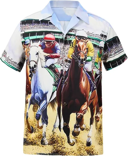 Miniatura 160 de Camisa hawaiana para hombre, con estampado floral, cómoda, con botones, casual, manga corta, ropa de playa para hombre