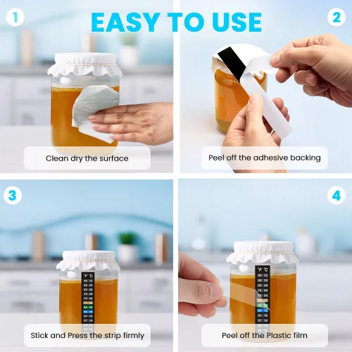 Miniatura 4 de Tira de termómetro adhesivo para pecera, termómetro de acuario, kombucha, cerveza y fermentación de vino - Tiras de temperatura verticales