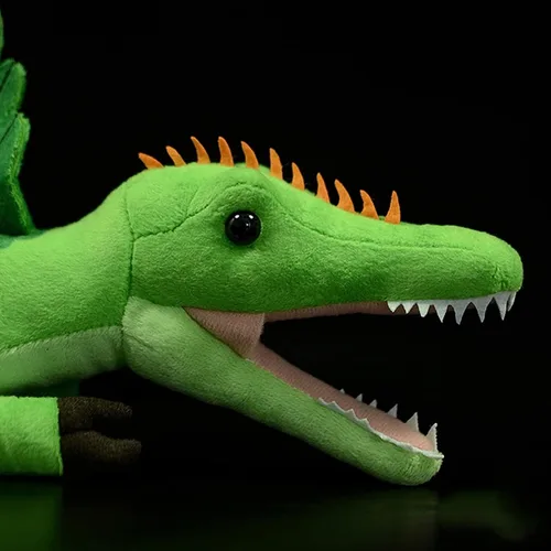 Miniatura 2 de lilizzhoumax Spinosaurus - Juguetes de peluche realistas de espinosaurio verde, animales de peluche suaves, juguetes realistas de 17.71 pulgadas