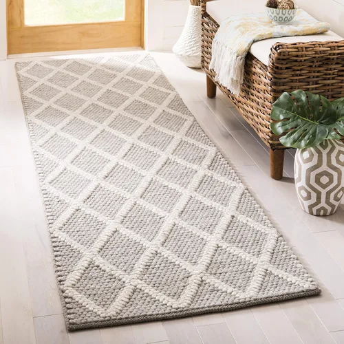 Miniatura 14 de SAFAVIEH Colección Natura - Alfombra decorativa de 2 x 3 pies, gris, hecha a mano de lana y viscosa, ideal para áreas de alto tráfico en entrada