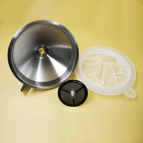 Miniatura 9 de Filtro de vino de malla Filtro de alimentos Jugo Mermelada Café Sedimento Colador para embudo de cocina de 5 pulgadas (filtro 120mesh)