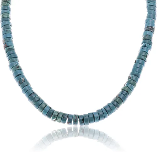 Miniatura 8 de $400Tag Disco de magnesita Plata Certificado Navajo Nativo Americano Collar Cadena 18209 Hecho por Loma Siiva, Metal Piedra, magnesita
