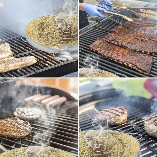 Miniatura 7 de Generador de humo frío para parrilla de barbacoa o ahumador, polvo de madera, ahumado caliente y frío, quemador de carne de salmón, generador
