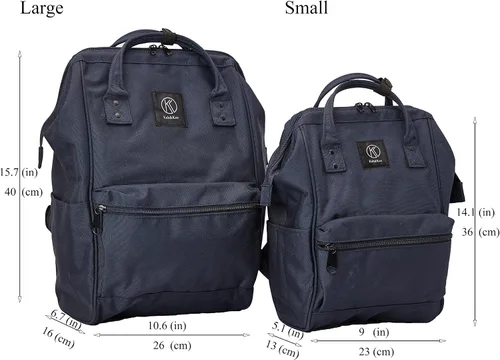 Miniatura 6 de Kah&Kee - Mochila de viaje de poliéster con función antirrobo, para laptop, para mujeres y hombres, Negro S