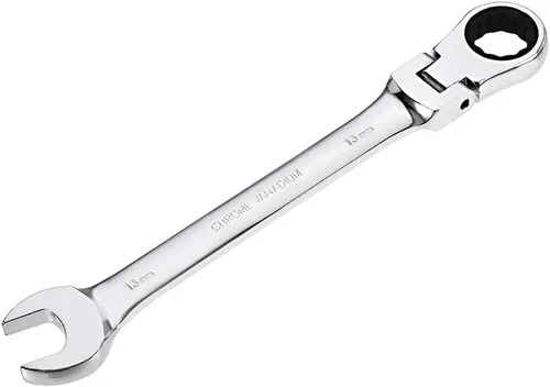 uxcell Llave combinada de trinquete de cabeza flexible de 0.512 in métrica 72 dientes 12 puntos trinquete caja terminada herramientas de llave