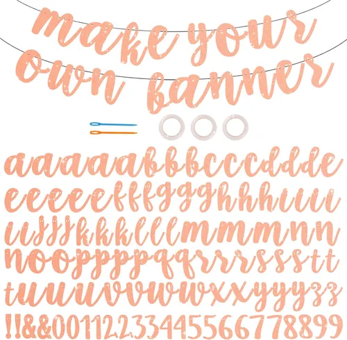 Miniatura 8 de BEISHIDA Kit de 116 pancartas de la A a la Z para hacer tu propia bandera, incluye 111 letras y números, 3 cuerdas y 2 dispositivos de roscado