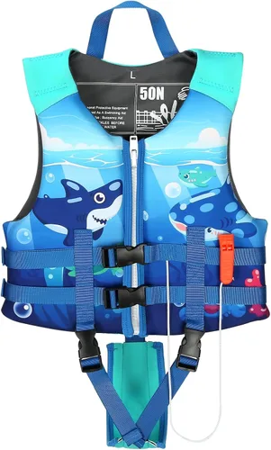 Miniatura 6 de Chaleco de natación para niños pequeños, chaqueta flotante para niños de 20-30-40-50 libras para niñas y niños para navegar, piscina, playa