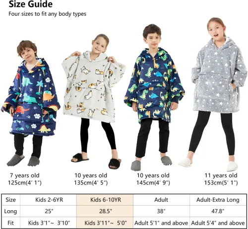 Miniatura 6 de KFUBUO Manta portátil con capucha de sherpa para niños, todos los patrones, sudadera de gran tamaño con bolsillo, regalos de cumpleaños para niñas
