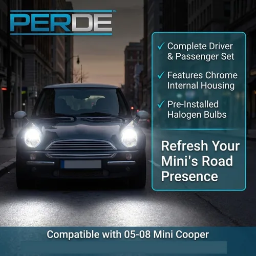 Miniatura 4 de Set de luces delanteras PERDE con carcasa cromada y lentes de alto rendimiento Compatible con Mini Cooper – sin juntas