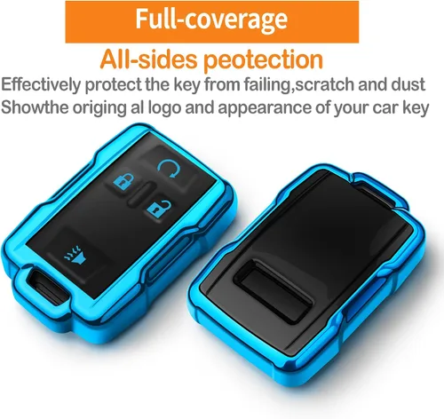 Miniatura 3 de Funda para llavero Chevrolet con llavero de protección completa suave compatible con Colorado Silverado Suburban Tahoe GMC Canyon Sierra 1500 2500