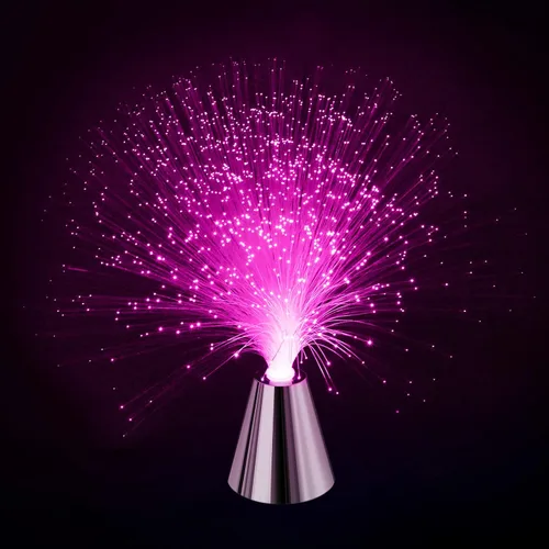 Miniatura 8 de Lámpara sensorial de fibra óptica – LED que cambia de color con base de cono – Luces de fibra óptica con batería – Luz nocturna calmante