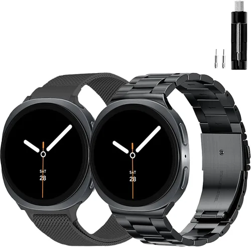 Miniatura 19 de GOLDTOLUCK Correa de acero inoxidable compatible con Samsung Galaxy Watch 8 7 6 5 4 Classic FE Pro 40mm 44mm 46mm 43mm 47mm 45mm 42mm 20mm