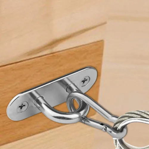 Miniatura 7 de 6 almohadillas de acero inoxidable de 1.8 pulgadas Ganchos en U para placa de ojo + 6 ganchos de acero inoxidable, lazo de grapas de hardware