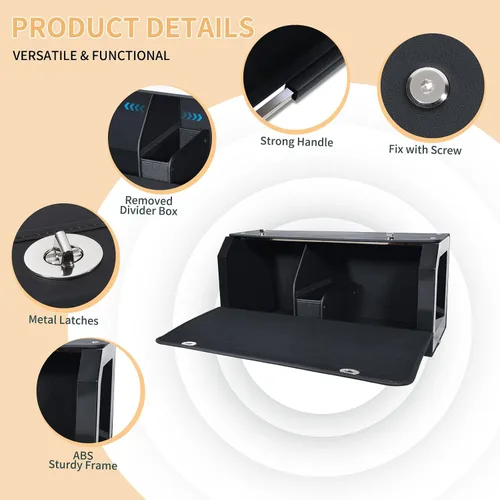 Miniatura 4 de Organizador de maletero de automóvil, organizador de almacenamiento resistente con tapa y asa de empuje, organizador plegable de cuero para SUV
