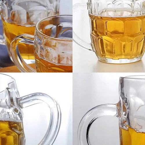 Miniatura 3 de QAPPDA Juego de tazas de cerveza, tazas de vidrio con mango de 19 onzas, vasos de cerveza grandes para congelador, vasos de cerveza de 18.9 fl oz
