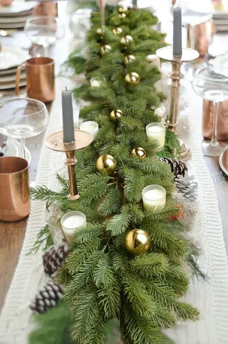Miniatura 6 de Lvydec Guirnalda de pino de Navidad, guirnalda de vegetación de Navidad de 6 pies, agujas de pino realistas, hojas de ciprés para mantel