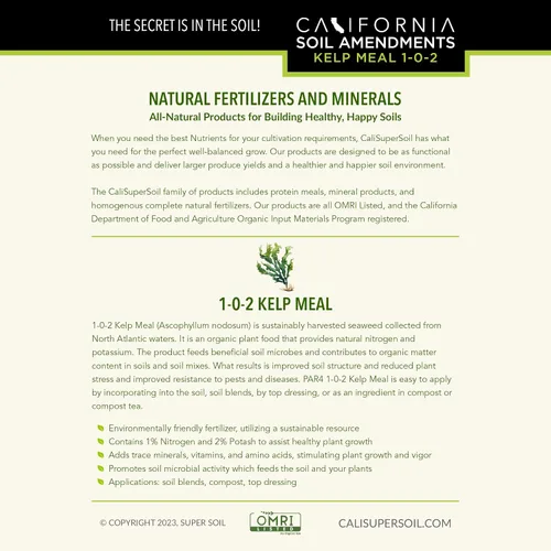 Miniatura 3 de The Bud Grower California Hot Soil Premium Kelp Meal 6 libras de polvo fino 100% harina orgánica de algas Kit y suministros de tienda