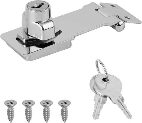 Miniatura 7 de MroMax Cerradura de cerrojo con llave de 3.07 x 1.38 pulgadas, perilla giratoria con llave, cerradura de cerrojo de bloqueo con llave para puertas